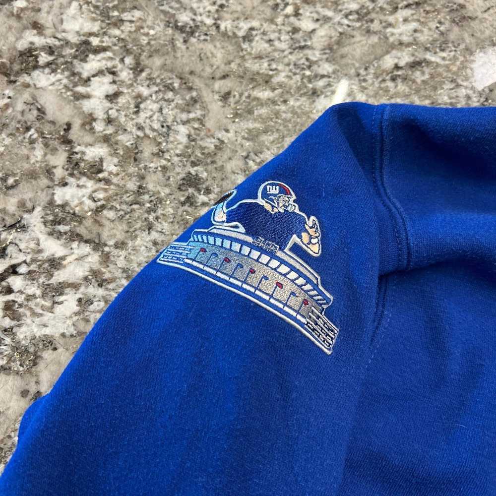 Vintage 2000s Reebok New York Giants NFL Blue Hoodie Size Medium ny Logo - Picture 4 of 7